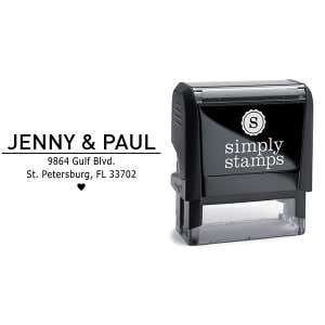 First Names Line Heart Address Stamp Body and Imprint