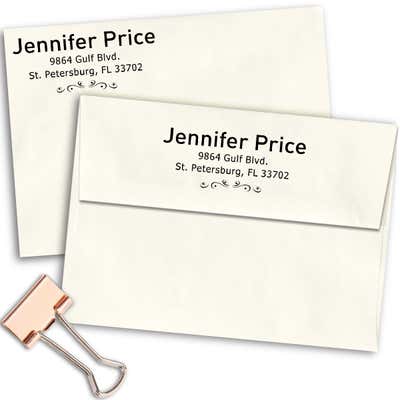 Price 3 Line Deco Return Address Stamp - alternate view