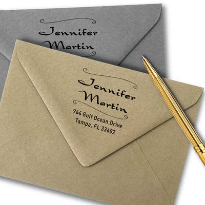 Martin Deco 4 Line Address Stamp - alternate view