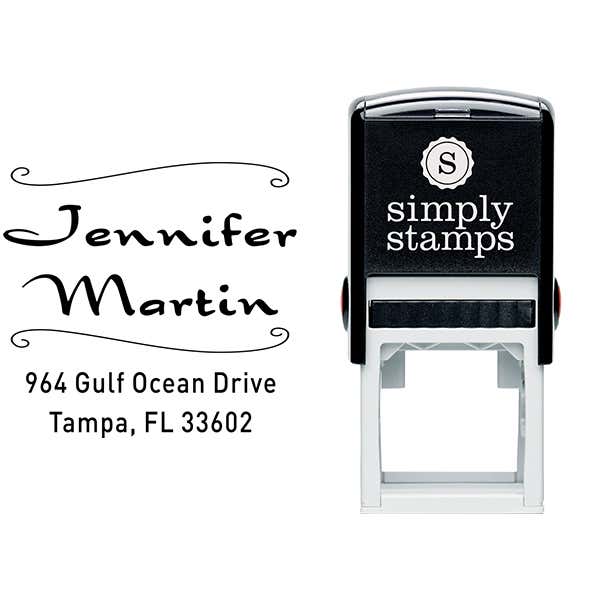 Martin Deco 4 Line Address Stamp Body and Imprint