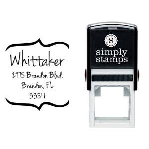 Whittaker Bracket Return Address Stamp Body and Design