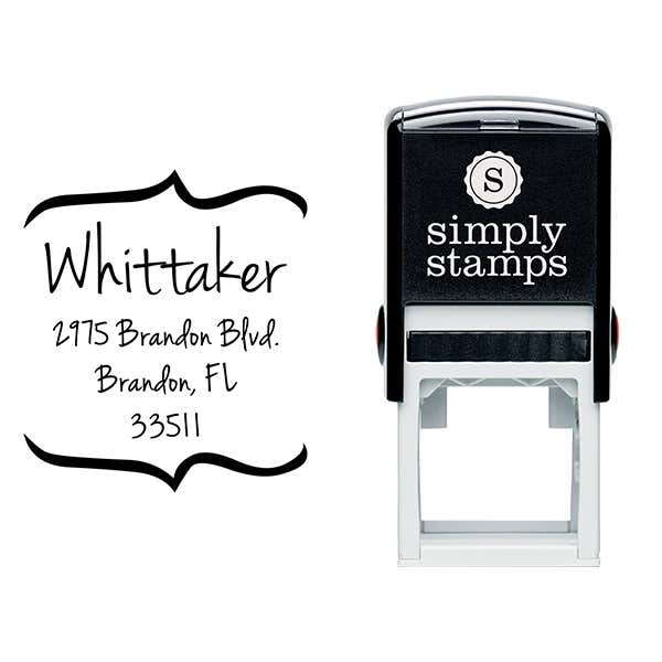 Whittaker Bracket Return Address Stamp Body and Design