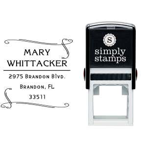 Whittaker Double Heart Border Address Stamp Body and Design