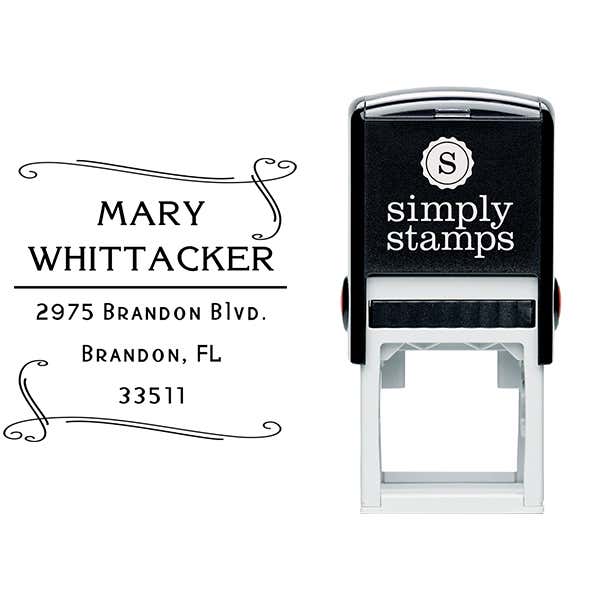 Whittaker Double Heart Border Address Stamp Body and Design