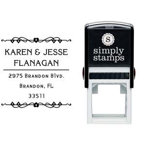 Flanagan Heart Deco Address Stamp Body and Design
