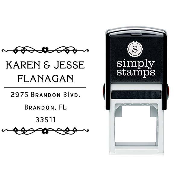 Flanagan Heart Deco Address Stamp Body and Design