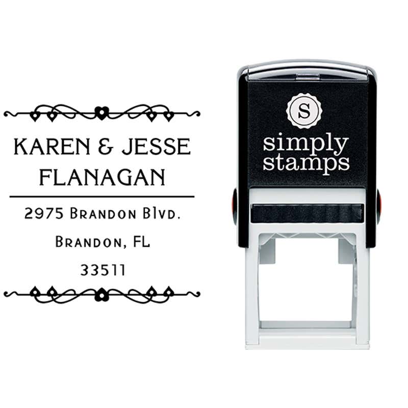 Flanagan Heart Deco Address Stamp Body and Design