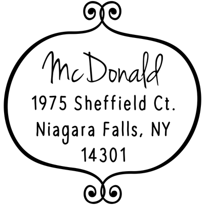 McDonald Curly Q Return Address Stamp