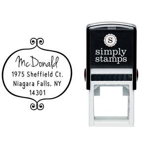 McDonald Curly Q Return Address Stamp Body and Design