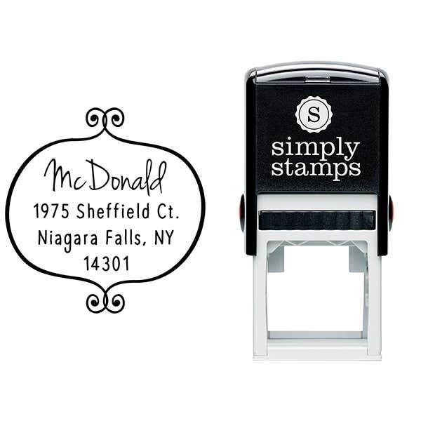 McDonald Curly Q Return Address Stamp Body and Design