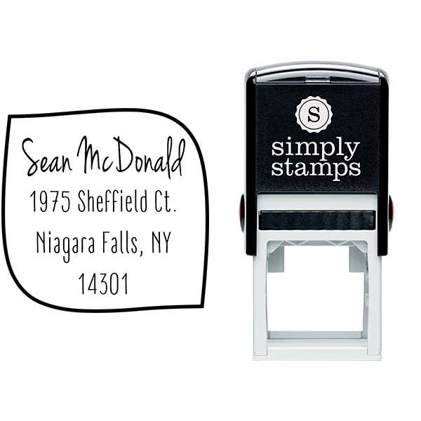 McDonald 4 Line Border Address Stamp Body and Imprint
