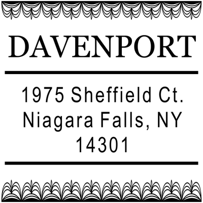 Davenport Deco Curtain Address Stamp