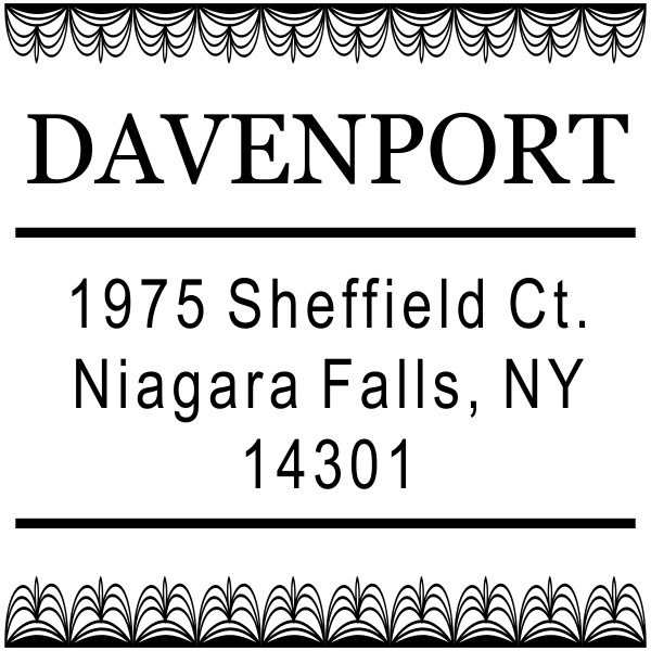 Davenport Deco Custom Address Stamp