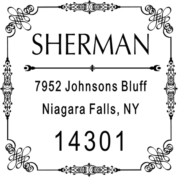 Vintage Deco Border Return Address Stamp