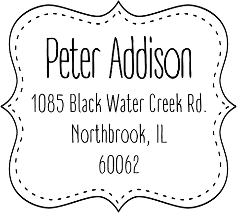 Addison Stitched Border Address Stamp