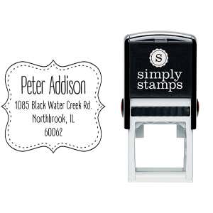 Addison Stitched Border Address Stamp Body and Imprint