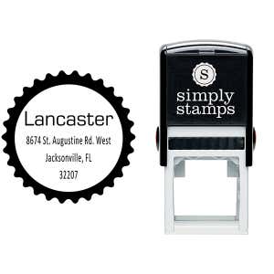 Lancaster Soft Star Border Address Stamp Body and Design