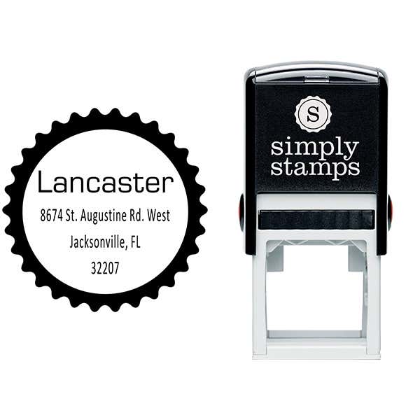 Lancaster Soft Star Border Address Stamp Body and Design