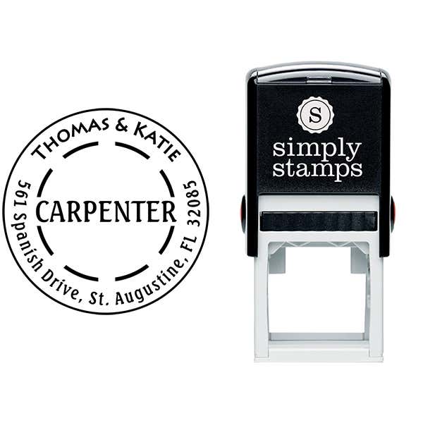 Carpenter Dash Return Address Stamp Body and Imprint
