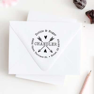 Chandler Arrow Hearts Address Stamp - alternate view