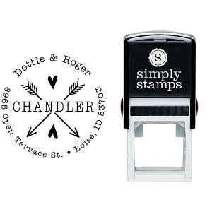 Chandler Arrow Hearts Address Stamp Body and Design