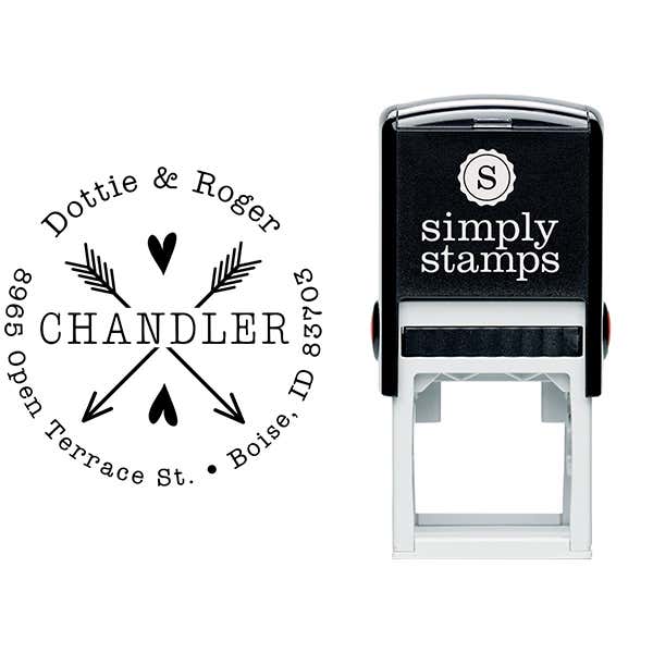 Chandler Arrow Hearts Address Stamp Body and Design