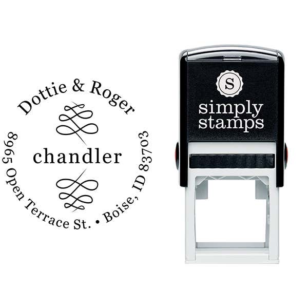 Chandler Double Deco Address Stamp Body and Imprint