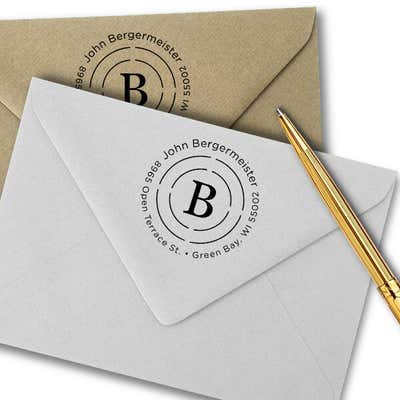 Bergermeister Orbit Return Address Stamp - alternate view
