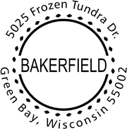 Bakerfield Round Address Stamp