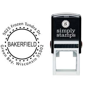 Bakerfield Round Address Stamp Body and Imprint