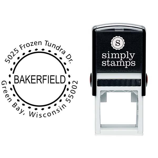 Bakerfield Round Address Stamp Body and Imprint