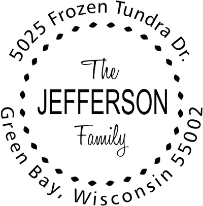 Jefferson Family Deco Border Address Stamp