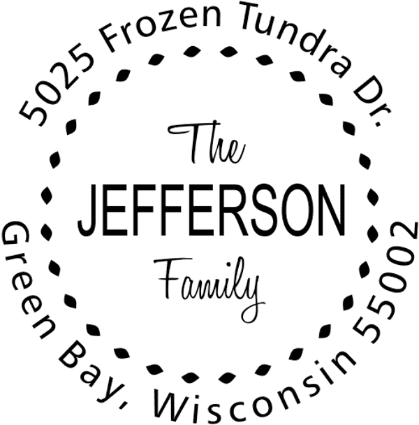 Jefferson Family Deco Border Address Stamp