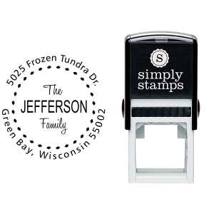 Jefferson Family Deco Border Address Stamp Body and Imprint