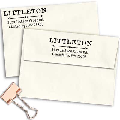 Littleton Deco Rubber Address Stamp - alternate view