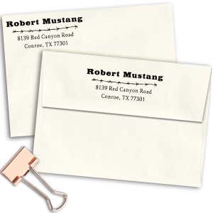 Mustang Barbed Wire Address Stamp Imprint Example