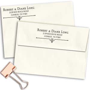 Long Deco Bottom Address Stamp Imprint Example