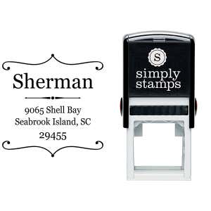 Sherman Square Deco Address Stamp Body and Imprint