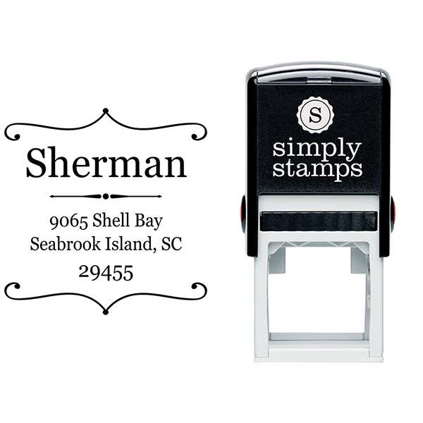 Sherman Square Deco Address Stamp Body and Imprint