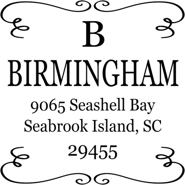 Birmingham Square Deco Address Stamp