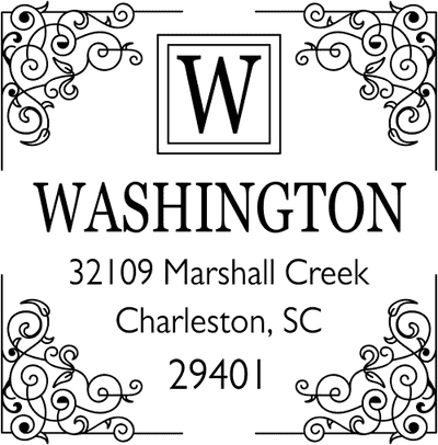 Four Corner Vintage Return Address Stamper