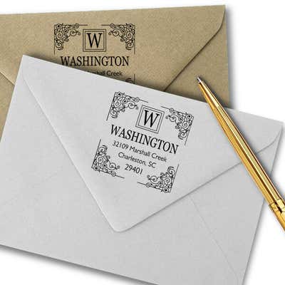 Four Corner Vintage Address Stamp - alternate view