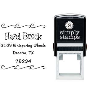 Brock Curly Q Address Stamp Body and Imprint