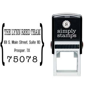 Quote Square Return Address Stamp Body and Design