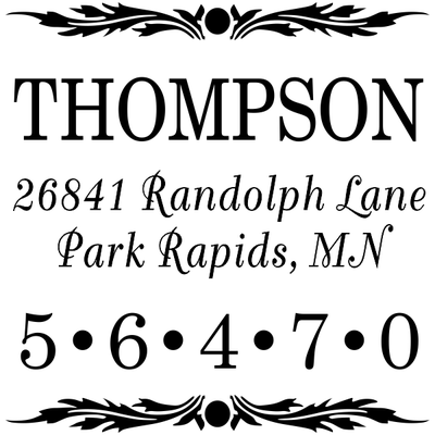 Deco Leaf Zip Code Address Stamp