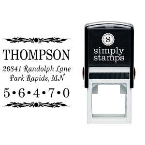 Deco Leaf Zip Code Address Stamp Body and Design