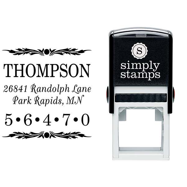 Deco Leaf Zip Code Address Stamp Body and Design