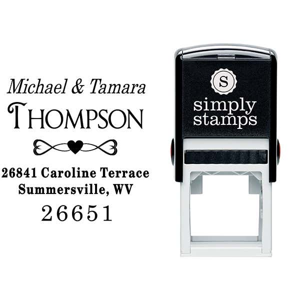 Full of Hearts Return Address Stamp Body and Design