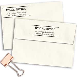 Typewritten Return Address Stamp Imprint Example