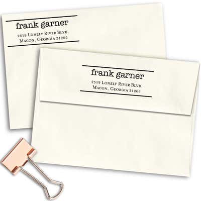Typewritten Return Address Stamp - alternate view